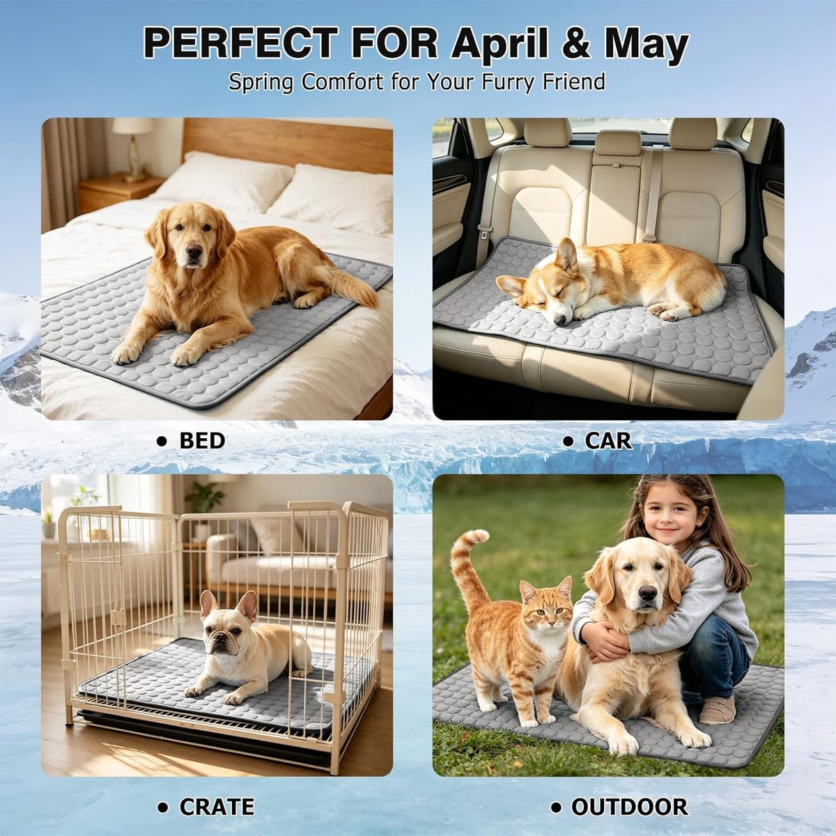 Dog Cooling Mat, Thick & Durable Cooling Mat for Dogs(Q-Max>0.4)