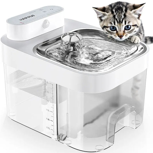 HAPAW Smart Cat Water Fountain with Separate Clean & Wastewater Tanks, Filter-Free Design, 3L Clean Water + 1.35L Wastewater Tanks, 2 Water Flow Modes, Cordless with App Control for Multi-Cat Homes & Busy Cat Owners